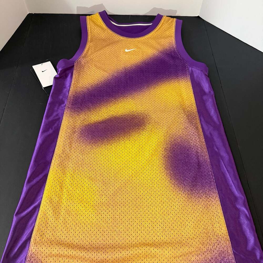 Nike Kids Reversible Basketball Jersey‎ Purple Gold Mesh FD5382-599 Size L NWT